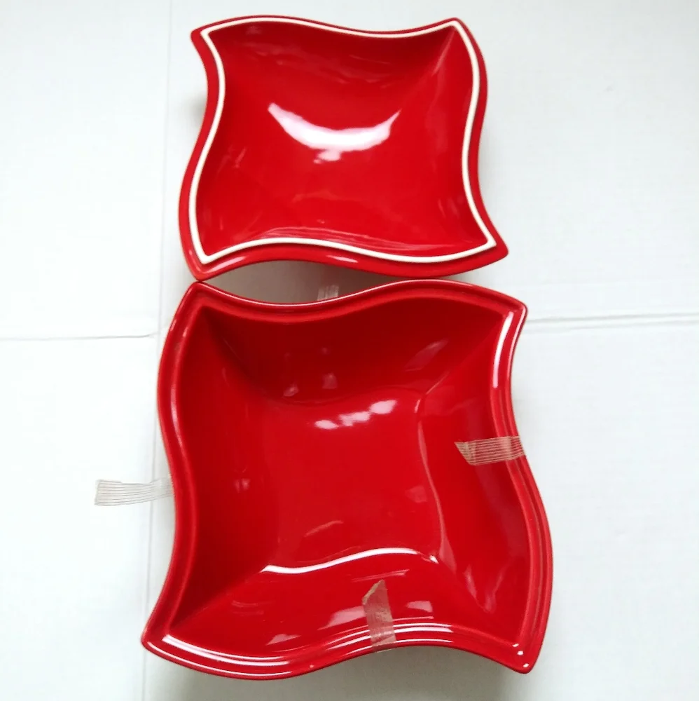 SIENA BY GODINGER remplacemen Red Porcelain Baker Ceramic Covered DishCasserole